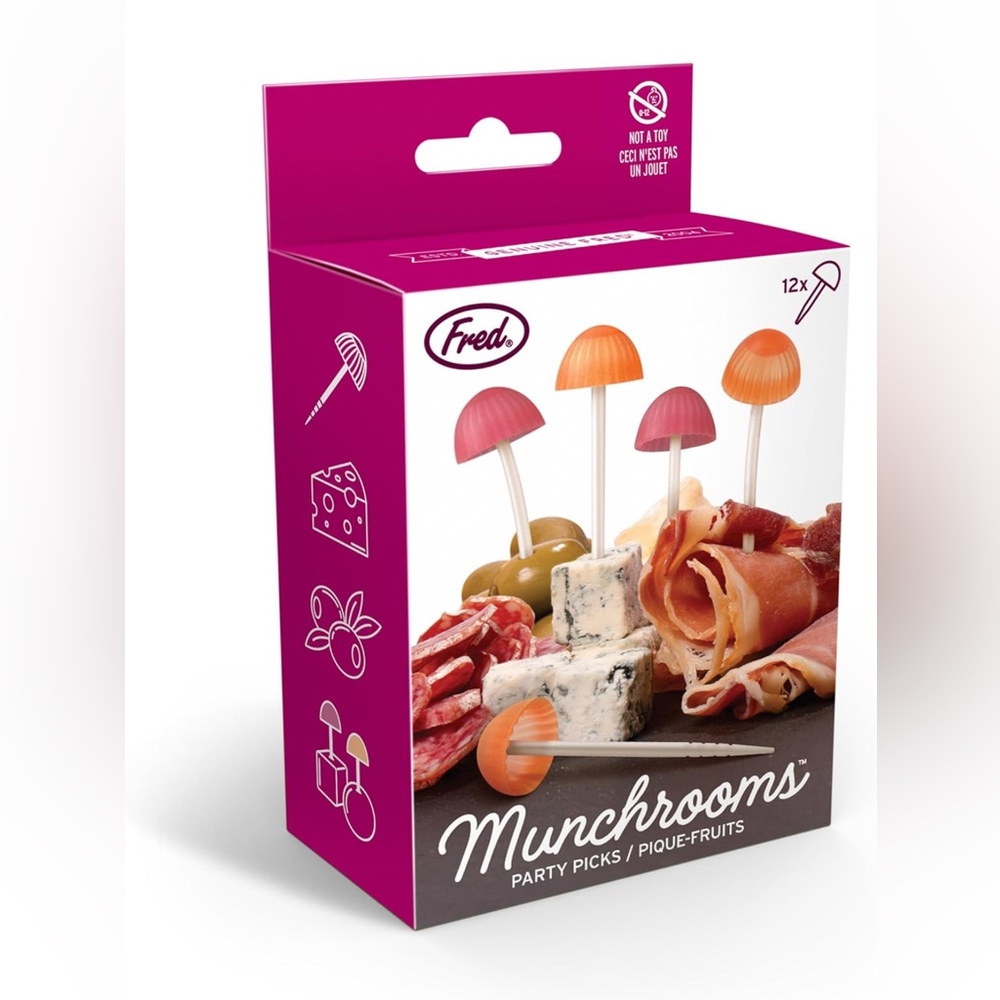 Fred Munchrooms Party Picks - Orange and Pink